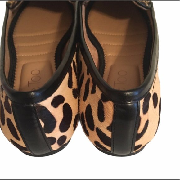 ME TOO Audra Calf Hair Leopard Print Flat 9M - Picture 3 of 4